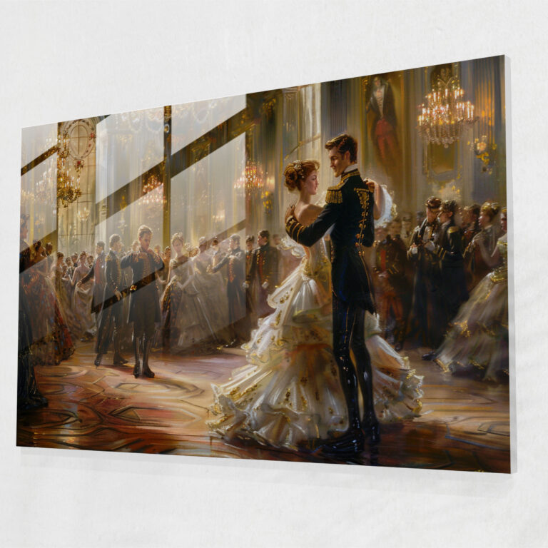 Rococo Style Painting Glass Wall Decoration - Rococo Style Painting, Home Decoration, Glass Print, Modern Art