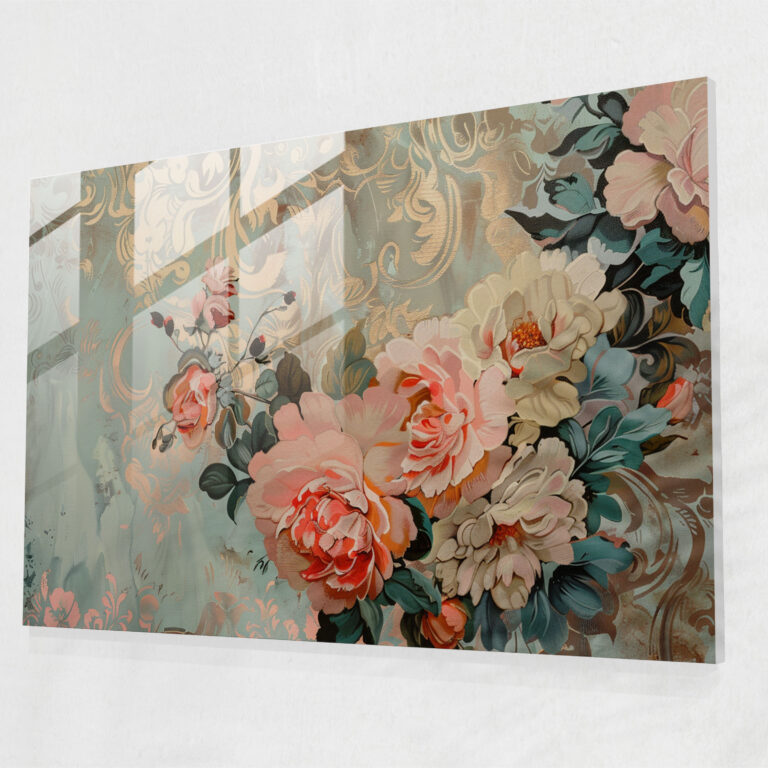 Rococo Style Painting Glass Wall Art - Rococo Style Painting, Modern Art, Glass Wall Art, Glass Art