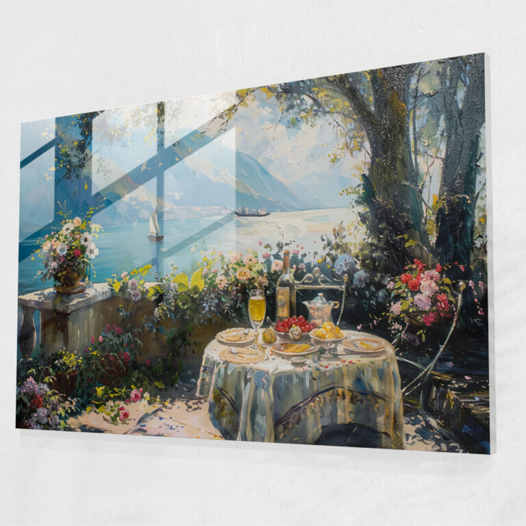 Rococo Style Painting Glass Art - Rococo Style Painting, Home Decoration, Glass Art, Glass Print