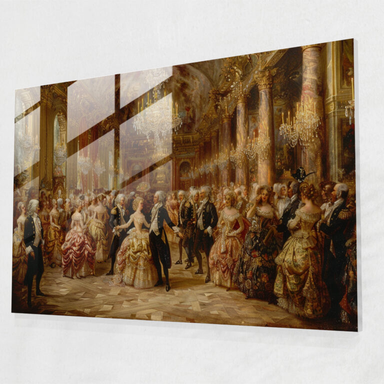 Rococo Style Painting Glass Art - Rococo Style Painting, Glass Art, Modern Art, Rococo Style Painting