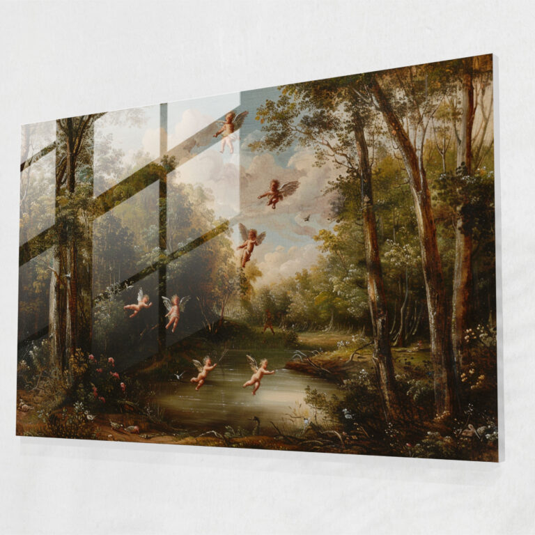 Rococo Style Painting Wall Decoration - Rococo Style Painting, Home Decoration, Glass Print, Wall Decoration