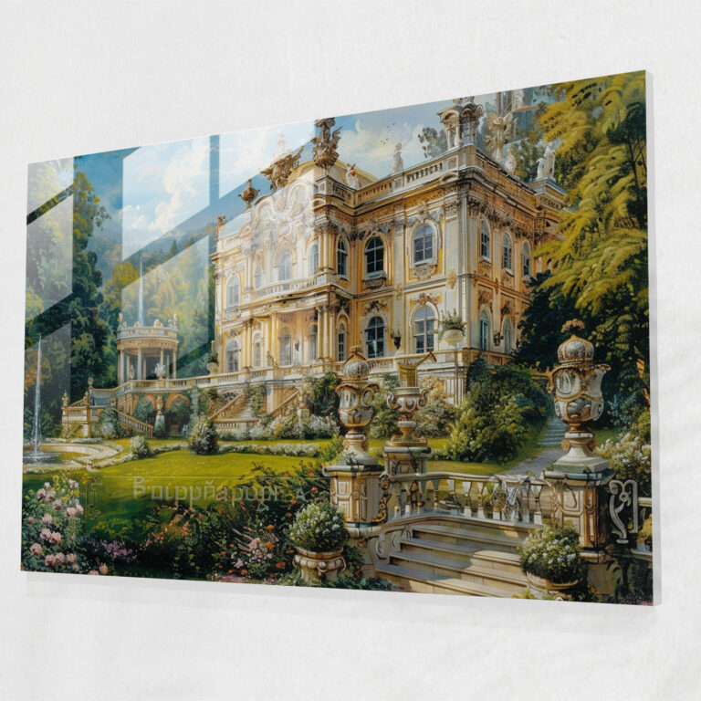 Rococo Style Painting Glass Art - Rococo Style Painting, Wall Decoration, Rococo Style Painting, Home Decoration