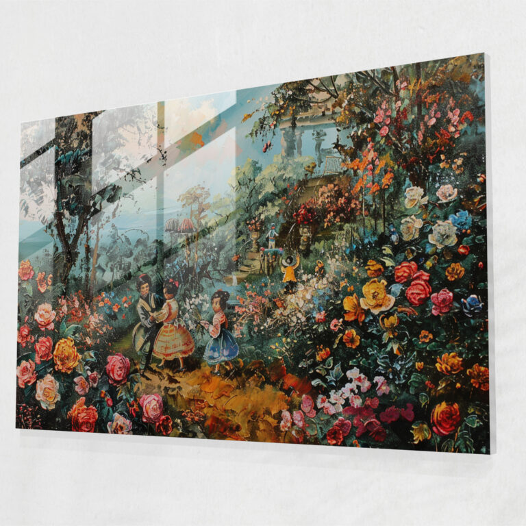 Rococo Style Painting Wall Decoration - Rococo Style Painting, Glass Wall Art, Home Decoration, Wall Decoration