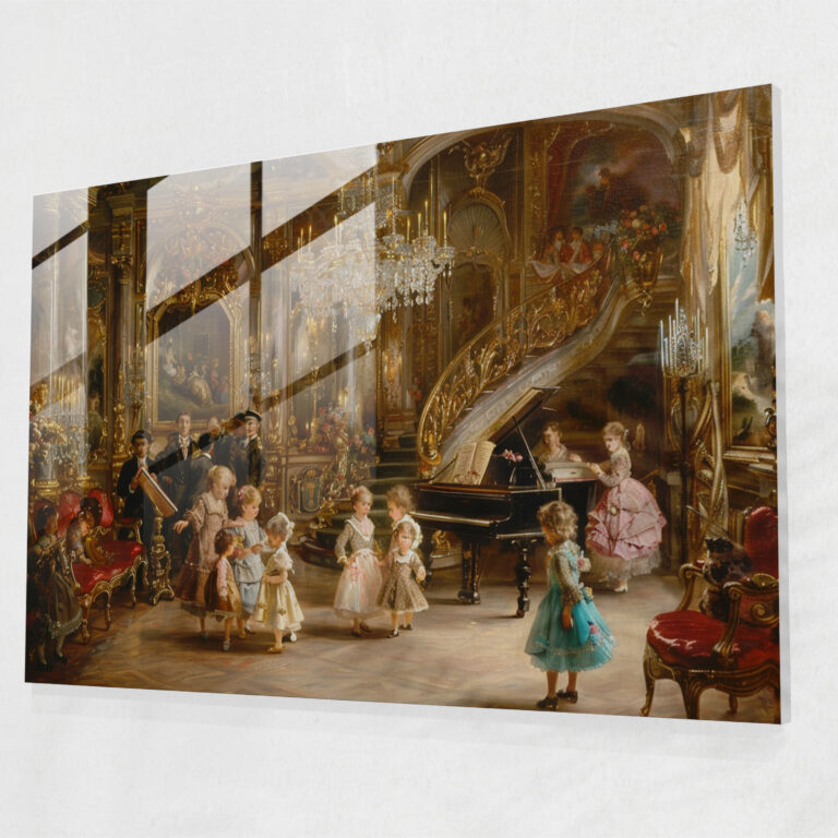 Rococo Style Painting Glass Wall Art - Rococo Style Painting, Glass Art, Rococo Style Painting, Glass Print