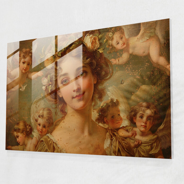 Rococo Style Painting Wall Decoration - Rococo Style Painting, Glass Print, Modern Art, Home Decoration