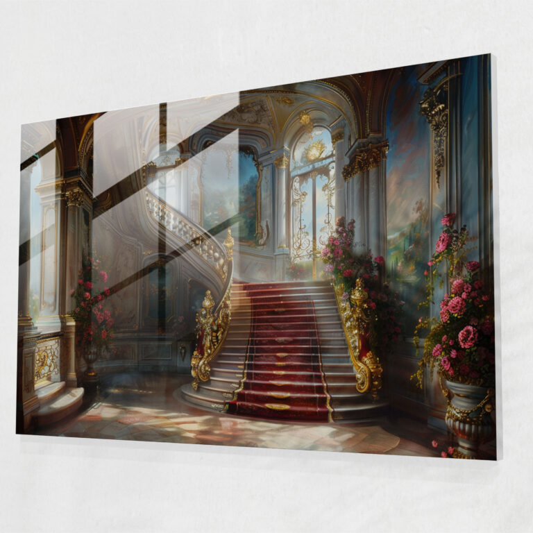 Rococo Style Painting Home Decoration - Rococo Style Painting, Wall Decoration, Modern Art, Glass Print