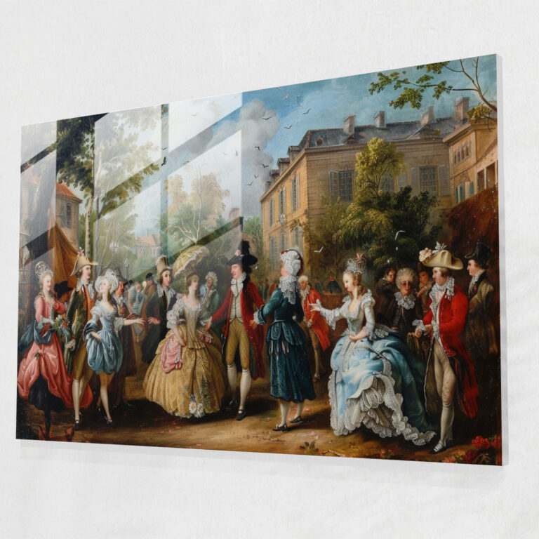Rococo Style Painting Wall Decoration - Rococo Style Painting, Rococo Style Painting, Glass Art, Modern Art