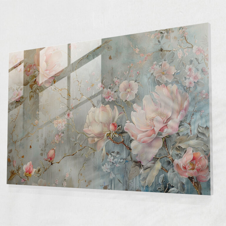 Rococo Style Painting Glass Art - Rococo Style Painting, Glass Art, Home Decoration, Glass Print
