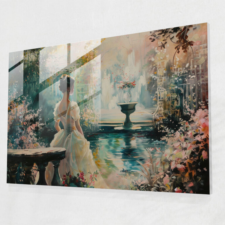 Rococo Style Painting Glass Print - Rococo Style Painting, Glass Print, Glass Art, Home Decoration