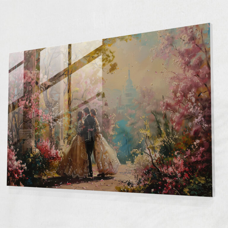 Rococo Style Painting Modern Art - Rococo Style Painting, Home Decoration, Modern Art, Glass Wall Art