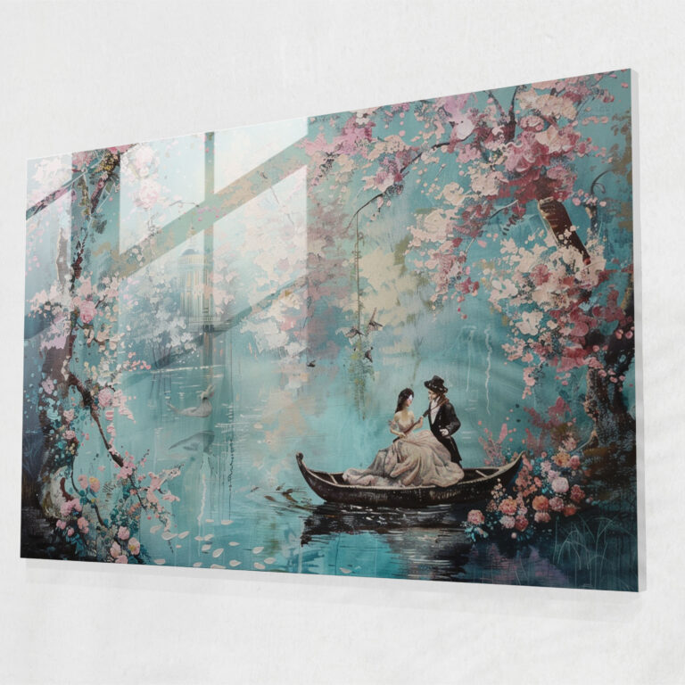 Rococo Style Painting Glass Art - Rococo Style Painting, Modern Art, Glass Wall Art, Rococo Style Painting