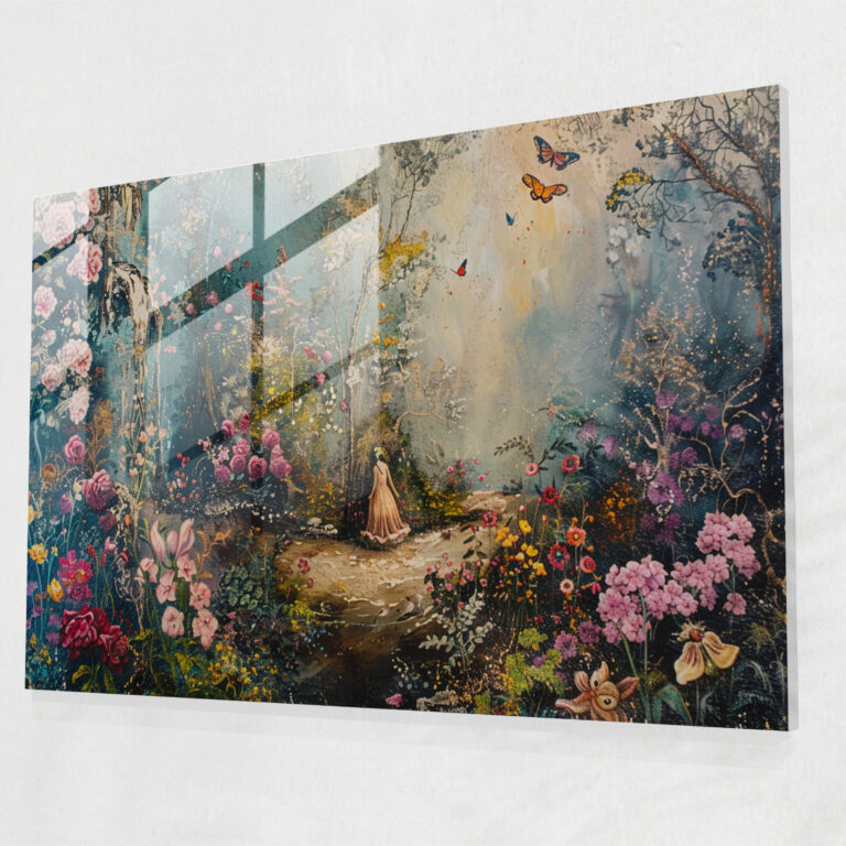 Rococo Style Painting Modern Art - Rococo Style Painting, Glass Art, Wall Decoration, Home Decoration