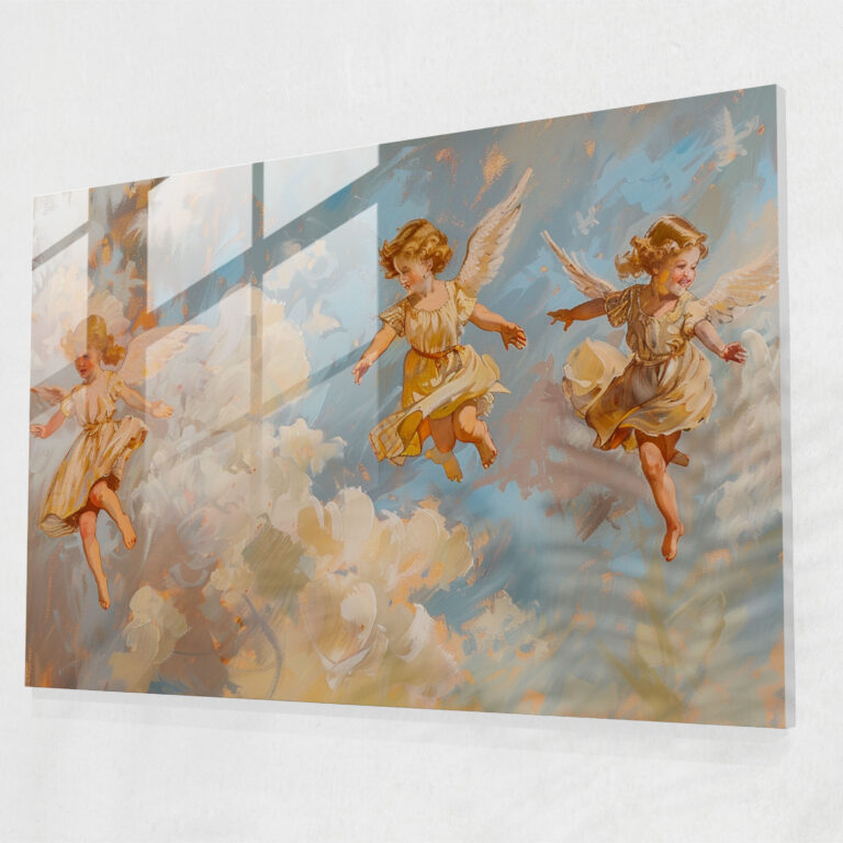 Enchanting Rococo Style Wall Decoration - Rococo Style Painting, Glass Wall Art, Modern Art, Rococo Style Painting