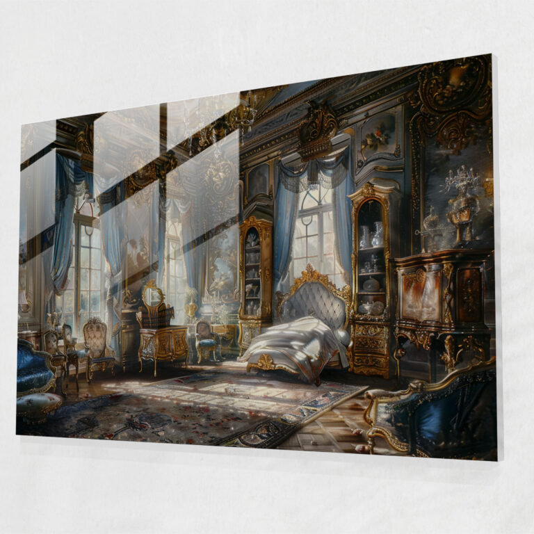 Dreamy Rococo Style Glass Wall Art - Rococo Style Painting, Wall Decoration, Glass Art, Home Decoration