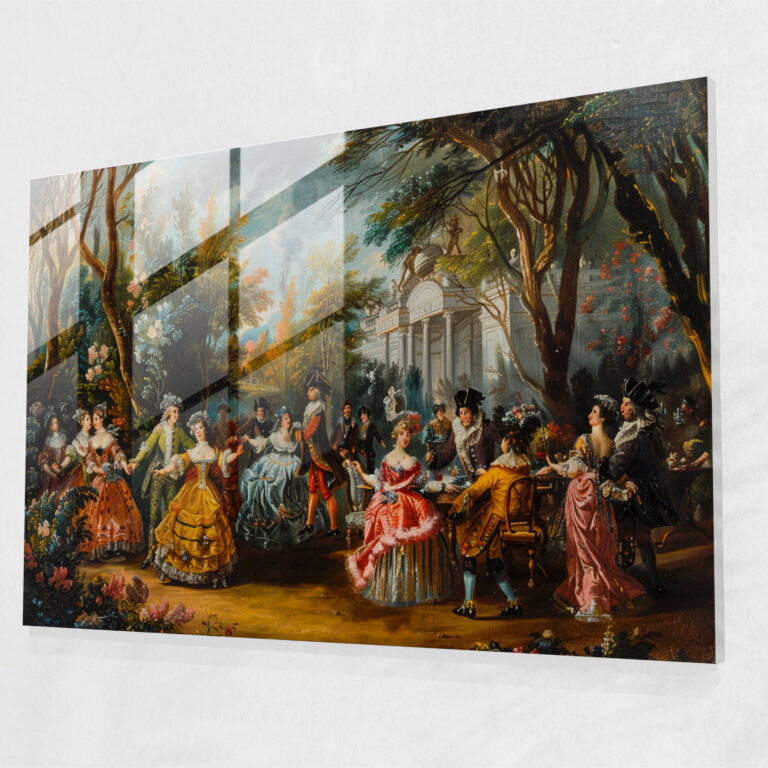 Rococo Style Painting Glass Wall Art - Rococo Style Painting, Glass Wall Art, Extravagant, Rococo Style Painting