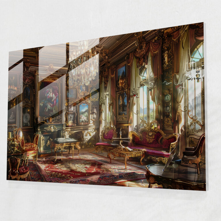 Rococo Style Painting Modern Art - Rococo Style Painting, Rococo Style Painting, Opulent Interior, Intricate Patterns