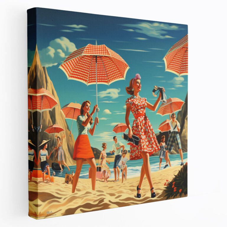 Retro Swimwear Canvas Print - Retro, Canvas Print, Wall Decoration, Vibrant Shoreline