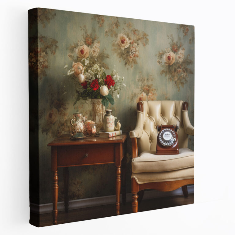 Retro Telephone Canvas Print - Retro, Wall Decoration, Home Decoration, Canvas