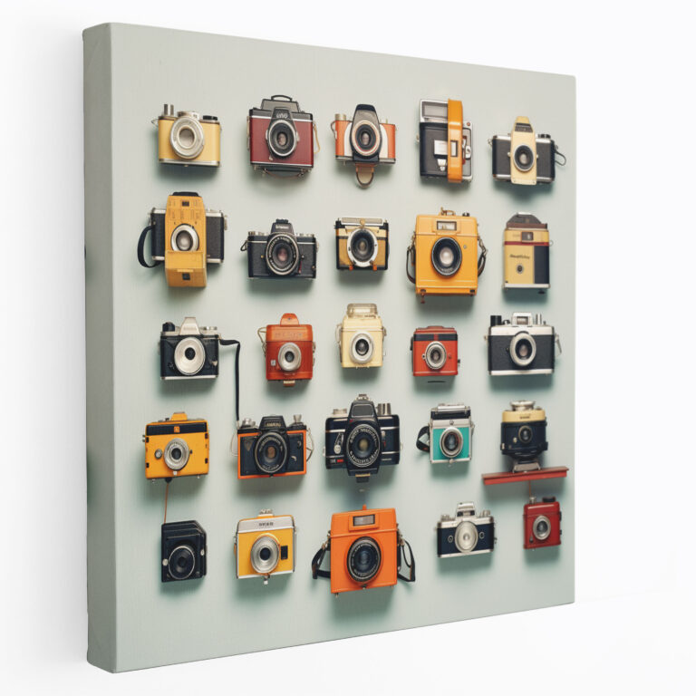 Vintage Camera Collection Wall Art - Retro, Vintage Camera Collection, Canvas Wall Art, Classic Film Cameras