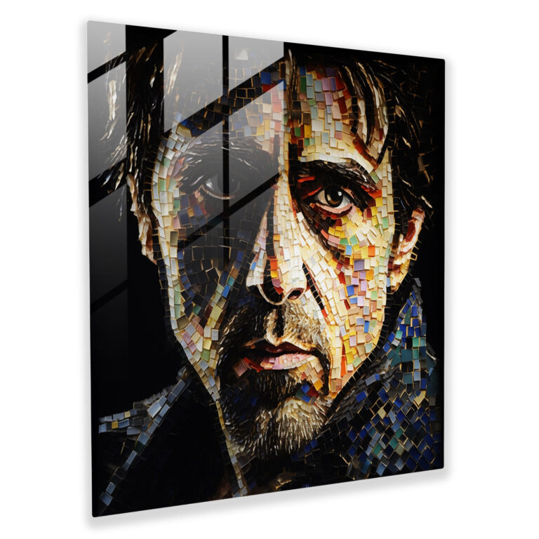 Scarface Mosaic Glass Print - Scarface, Mosaic Artwork, Impeccable Craftsmanship, Modern Art