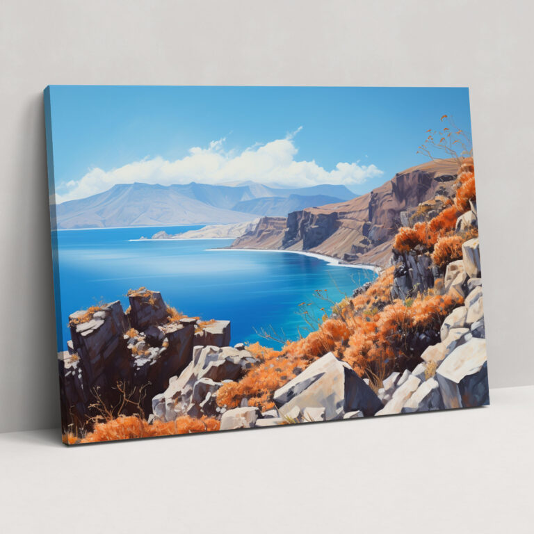 Santorini Wall Art - Contemporary Caldera Oil Painting - Santorini, Canvas Wall Art, Captivating, Santorini