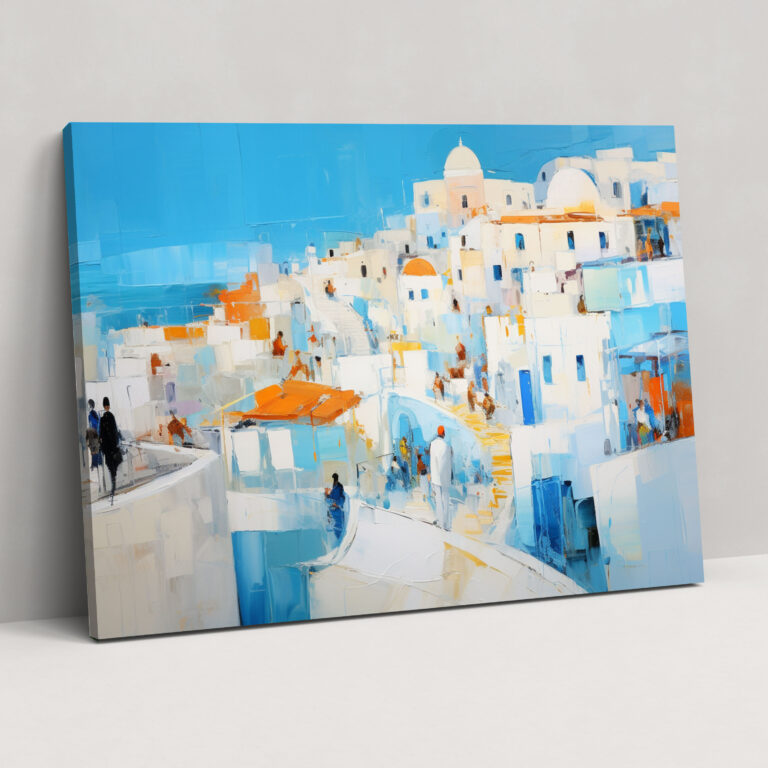 Santorini Wall Art - Santorini, Abstract Expressionist Painting, Wall Decoration, Wall Art
