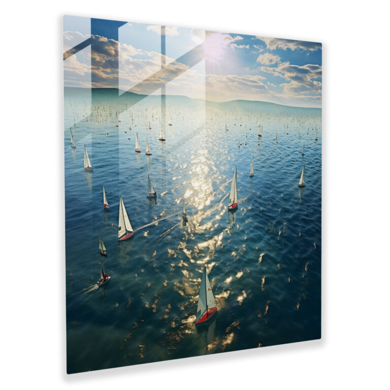 Regatta Dreams Glass Print - Sailboat, Wall Decoration, Glass Wall Art, Awe-Inspiring