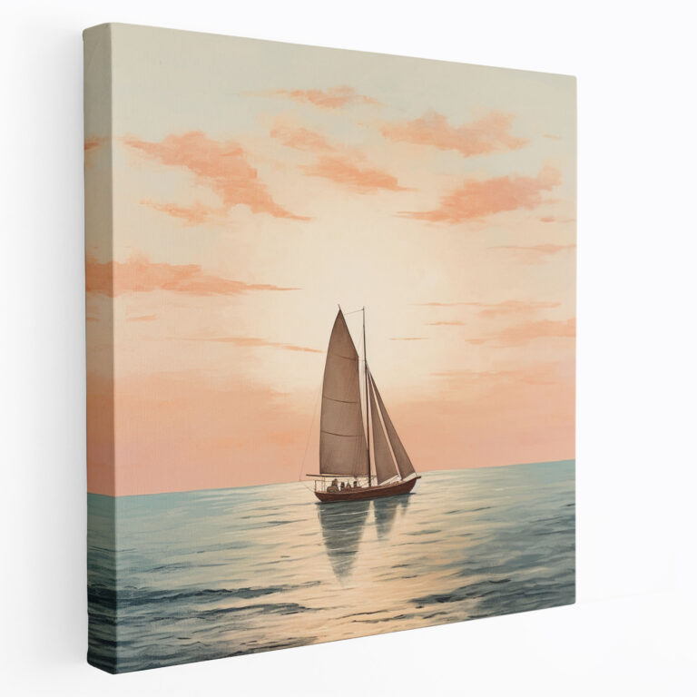Vintage Sailboat Canvas Print - Nostalgic Horizon - Wall Decoration - Sailboat, Wall Art, Home Decoration, Wanderlust