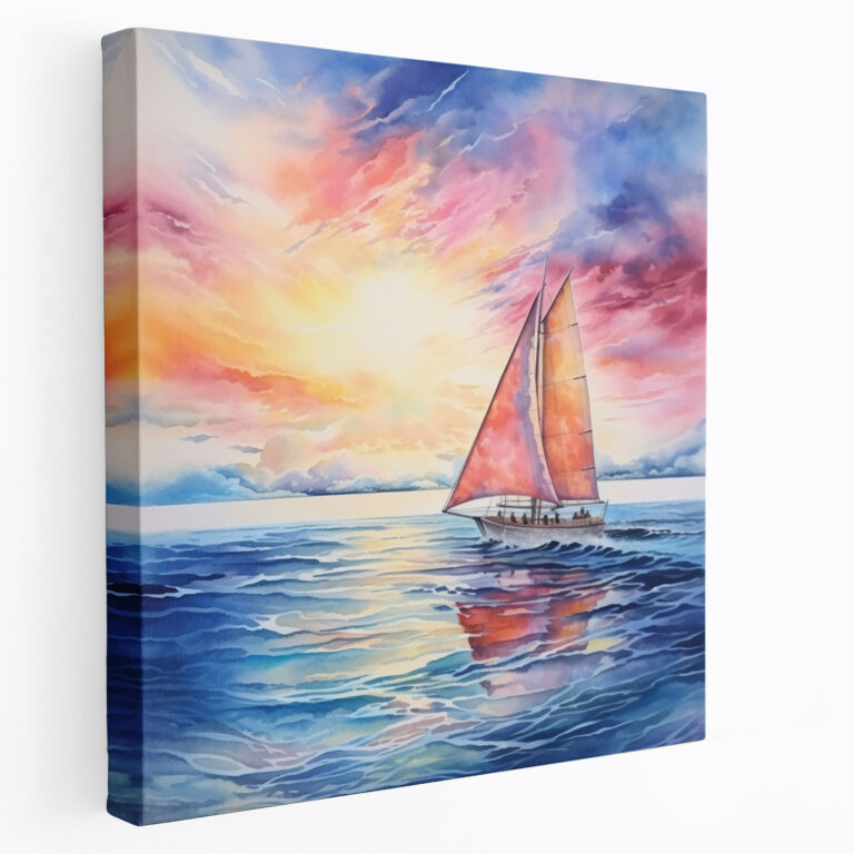 Sailboat Watercolor Canvas Print - Sailboat, Home Decoration, Canvas Print, Wall Decoration