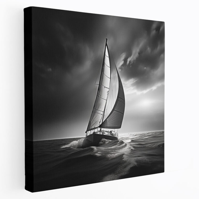 Timeless Sailboat Black And White Canvas Print - Sailboat, Sailboat, Home Decoration, Wall Art