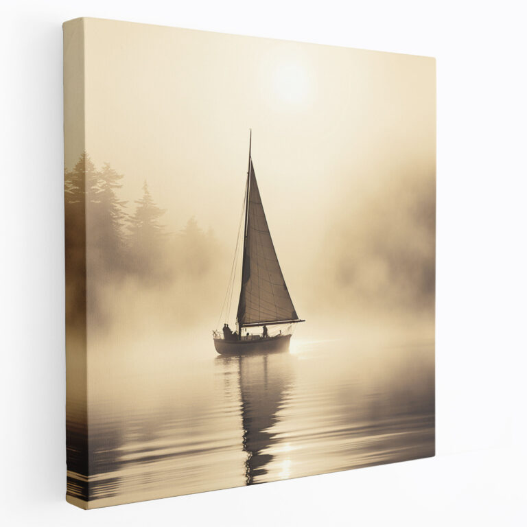 Sailboat Wall Decoration - Foggy Memories - Sailboat, Sailboat, Home Decoration, Canvas Wall Art
