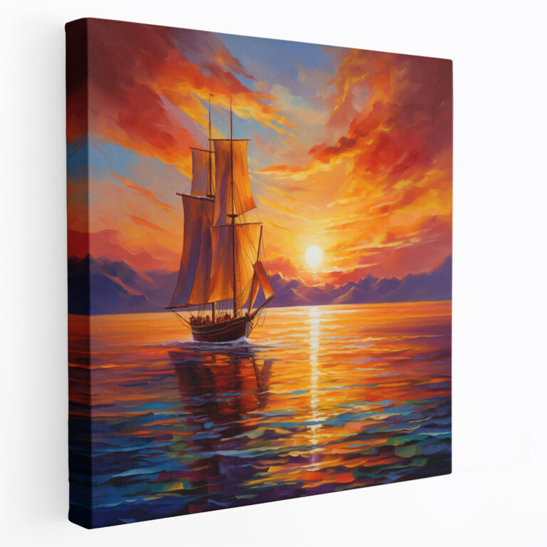 Sailboat Canvas Print - Majestic Sunset - Sailboat, Wall Art, Scenic, Majestic