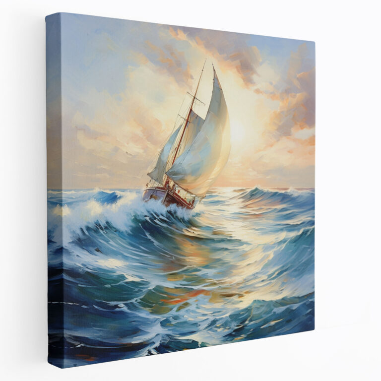 Sailboat Wall Art - Dynamic Seascape - Sailboat, Wall Art, Sailboat, Impressionistic