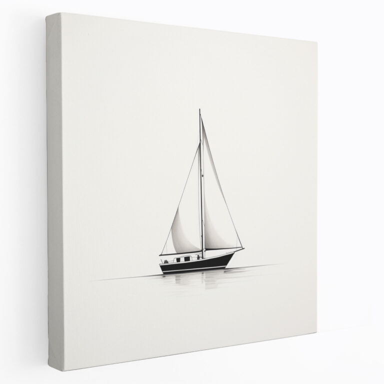 Sailboat Wall Art - Simple Elegance - Sailboat, Minimalistic, Canvas Print, Home Decoration