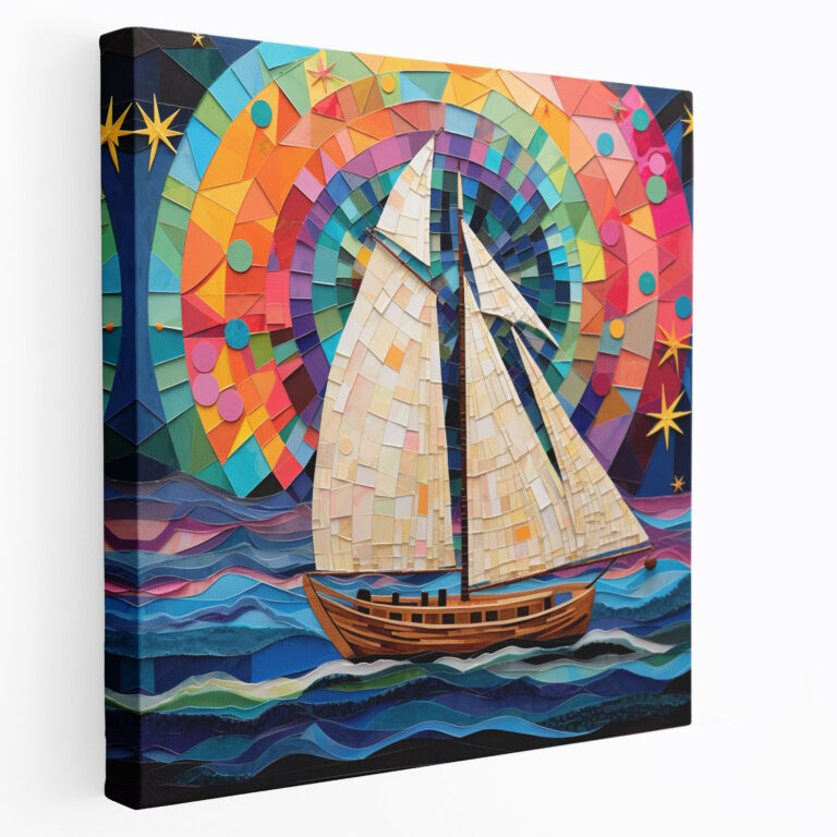 Sailboat Canvas Print - Colorful Whimsy - Sailboat, Wall Decoration, Sailboat, Colorful
