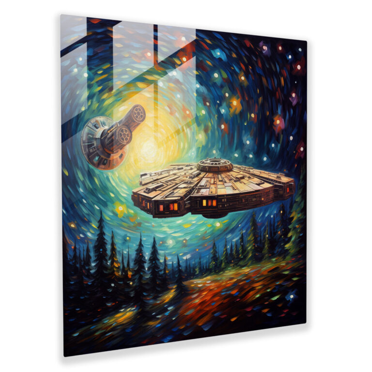 Star Wars Millennium Falcon Glass Print - Star Wars, Glass Art, Home Decoration, Modern Art