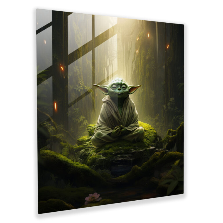 Star Wars Yoda Glass Print - Star Wars, Glass Wall Art, Home Decoration, Glass Print