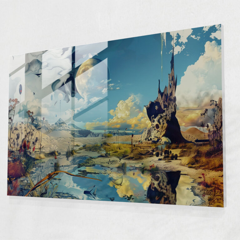 Surreal Dream Landscape Glass Wall Art - Salvador Dali, Home Decoration, Wall Decoration, Salvador Dali