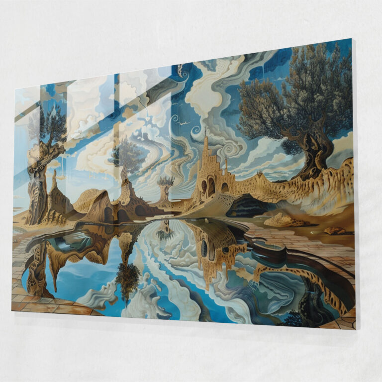 Surreal Landscapes Glass Wall Art - Salvador Dali, Home Decoration, Distorted Perspectives, Wall Decoration