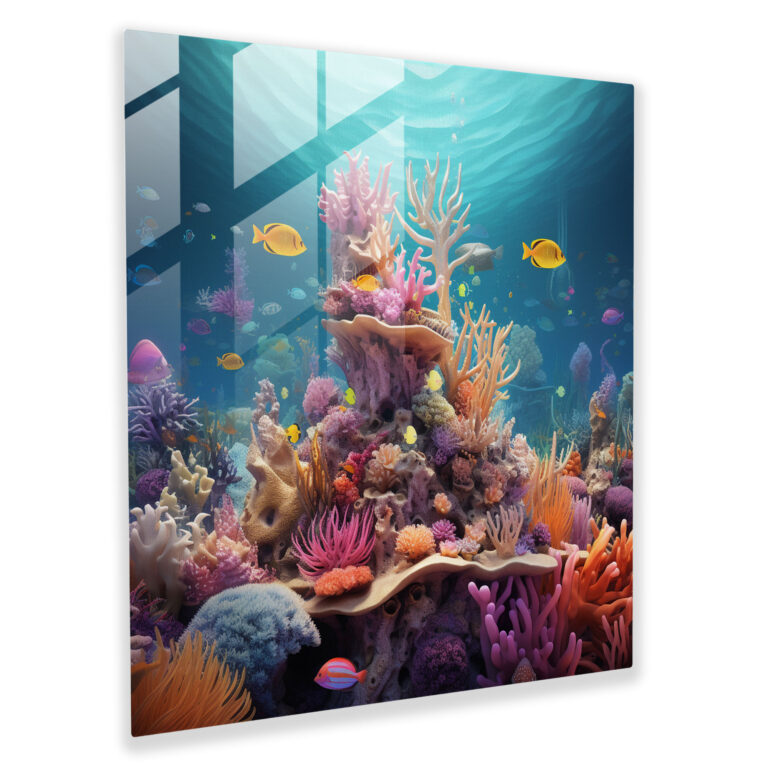 Seascape Glass Print - Surreal Underwater World - Seascape, Exotic Sea Creatures, Glass Print, Underwater World