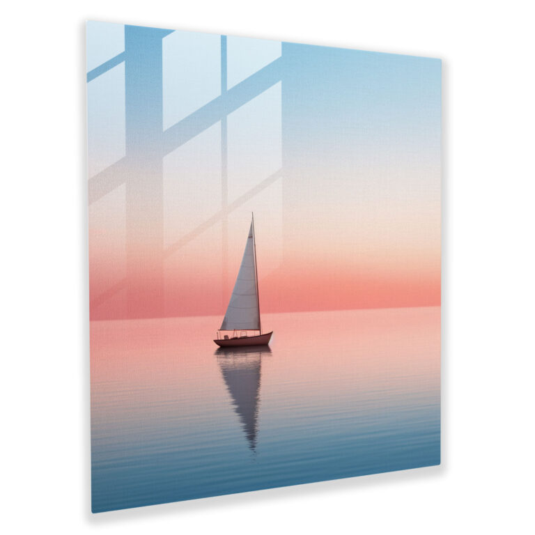 Seascape Glass Print - Serene Sunset - Seascape, Glass Wall Art, Glass Print, Wall Decoration