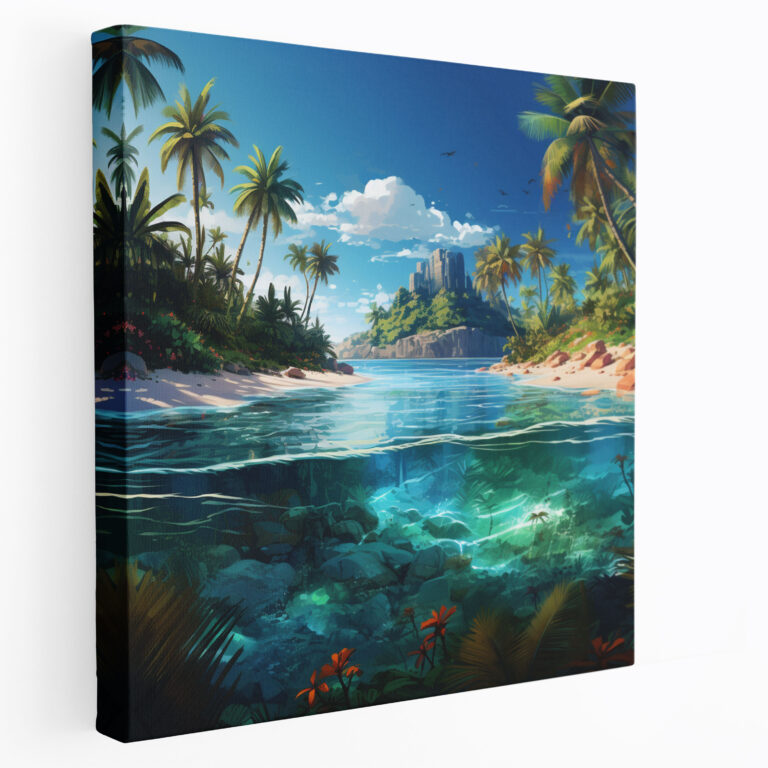 Seascape Canvas Print - Seascape, Canvas, Palm Trees, Canvas Print