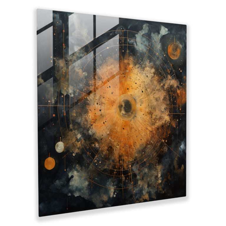 Earthy Celestial Map Glass Print - Star Map, Celestial Map, Abstract Painting, Glass Print