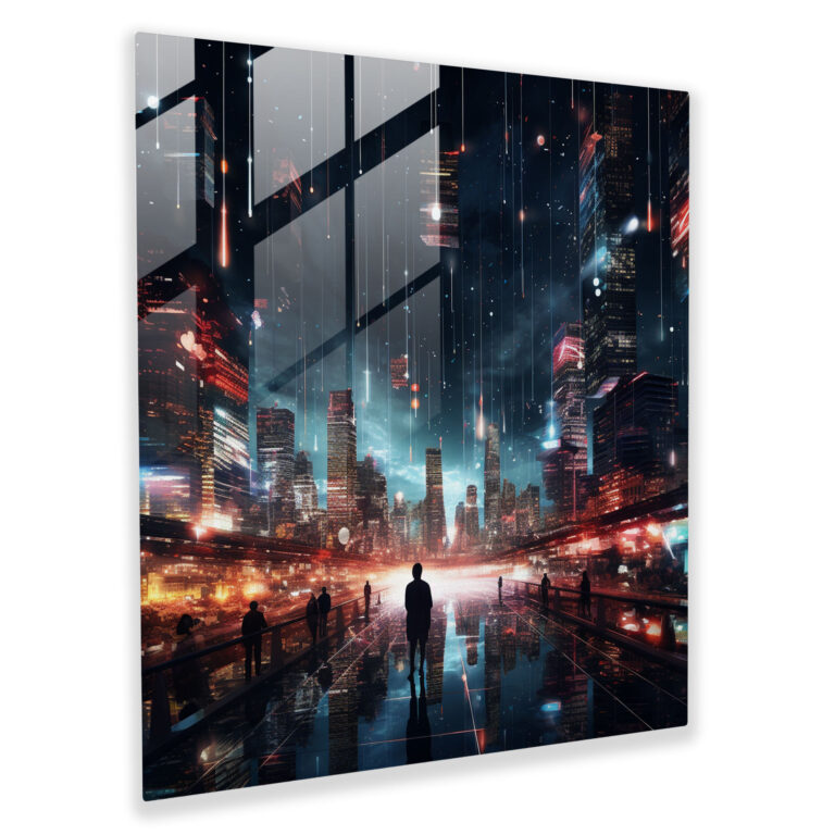 Galactic City Star Map Glass Print - Star Map, Wall Decoration, Home Decoration, Galactic City