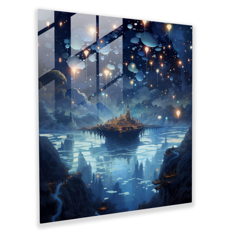 Whimsical Star Map Glass Print - Star Map, Surreal, Home Decoration, Glass Art