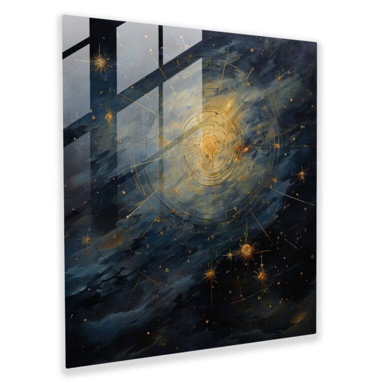 Dreamy Star Map Glass Print - Star Map, Modern Art, Delicate Brushstrokes, Wall Decoration