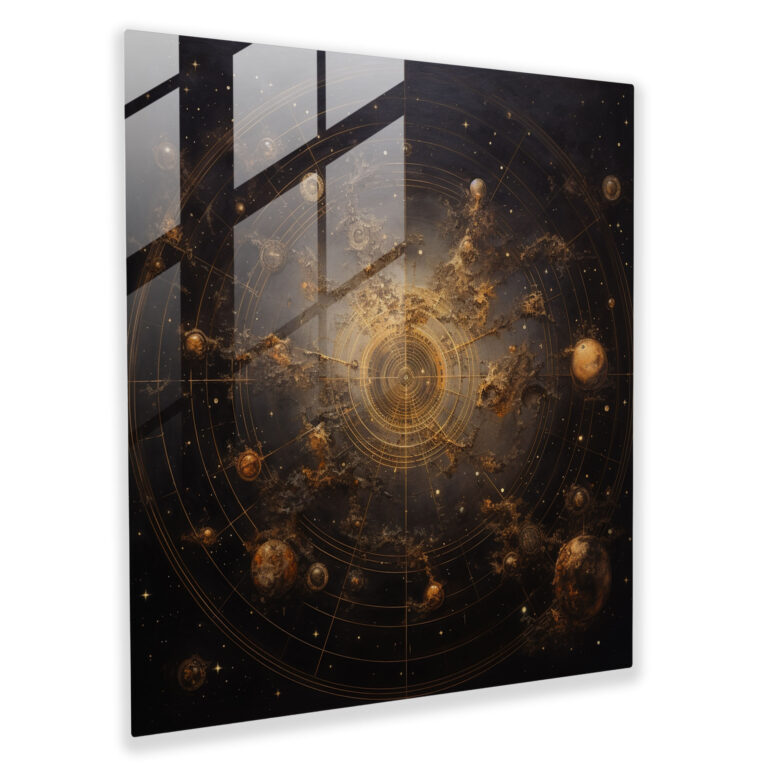 Realistic Star Map Glass Print - Star Map, Home Decoration, Night Sky, Realistic Oil Painting
