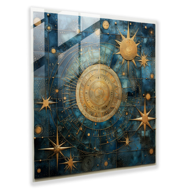 Geometric Star Map Glass Print - Star Map, Home Decoration, Modern Art, Glass Art