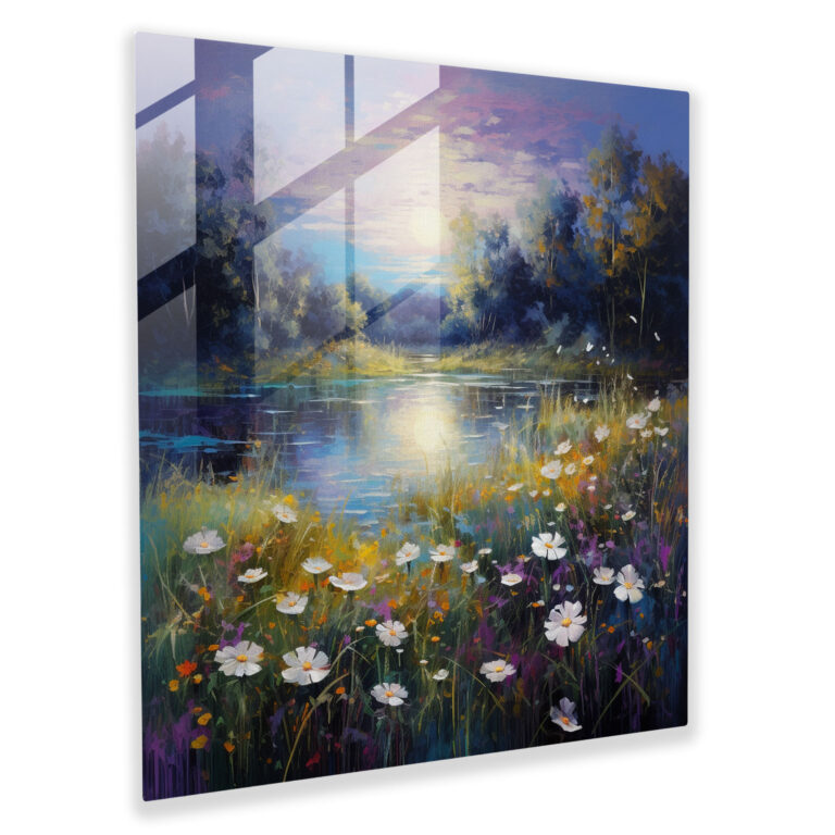Star Map - Starlit Meadow - Star Map, Star Map, Wall Decoration, Glass Wall Art