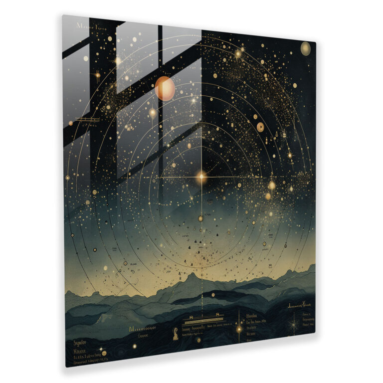 Vintage Star Map Glass Print - Star Map, Nostalgic, Historical Vibe, Star Map